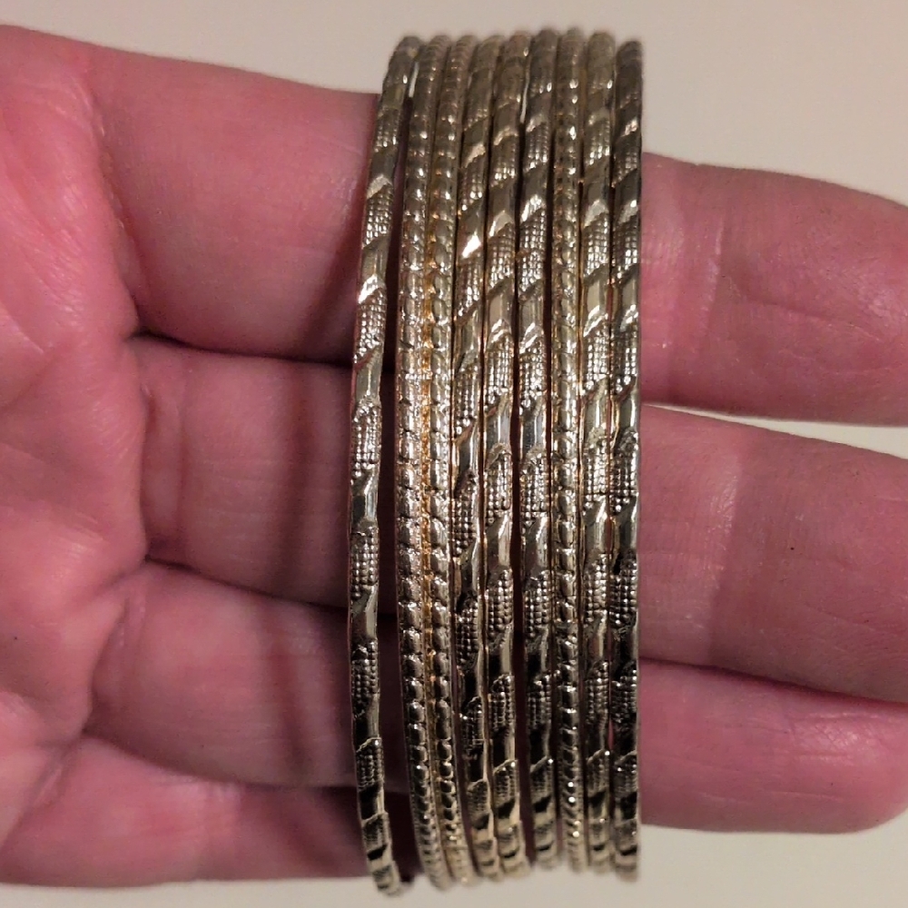 Elegant Gold Indian‎ Wedding Bangle Bracelets Set Of 9